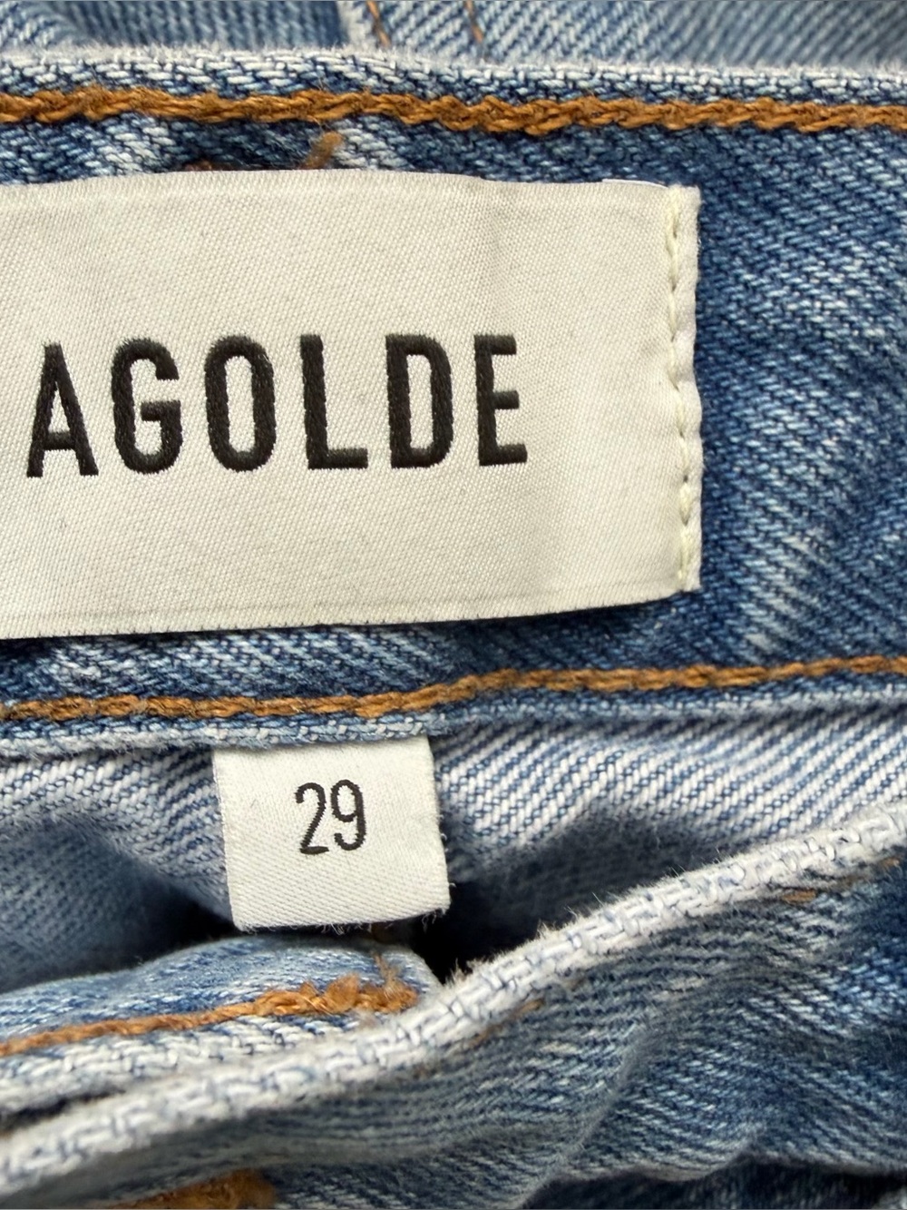 Agolde Fusion Jeans Wide Leg Low Slung Slouchy Blue Denim Cotton Size 29 - Picture 4 of 11